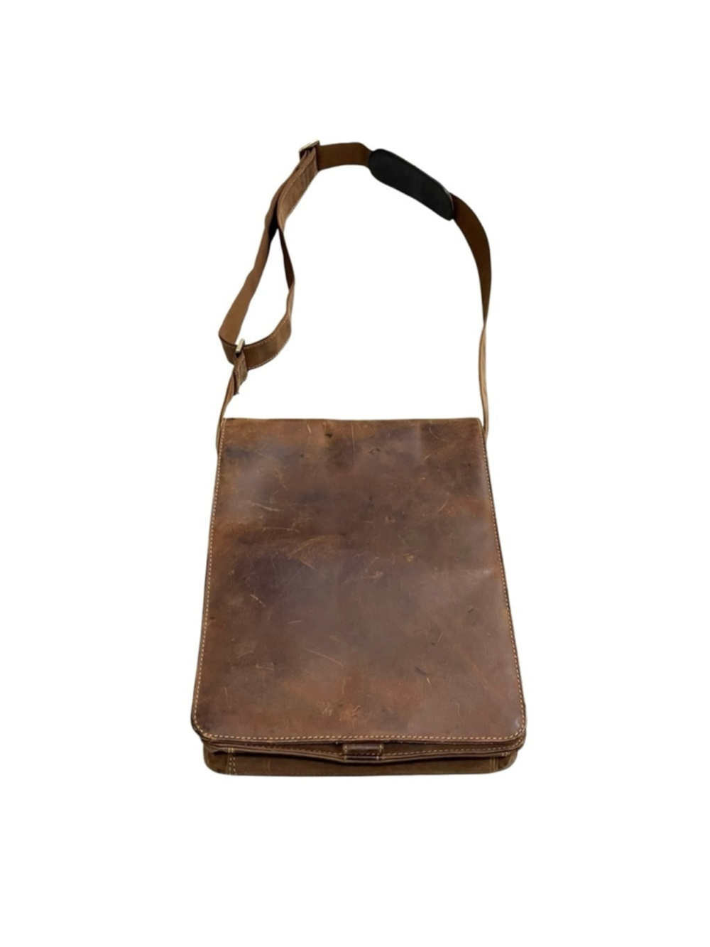 VISCONTI Vintage Jasper Portrait Leather Messenger Bag Brown